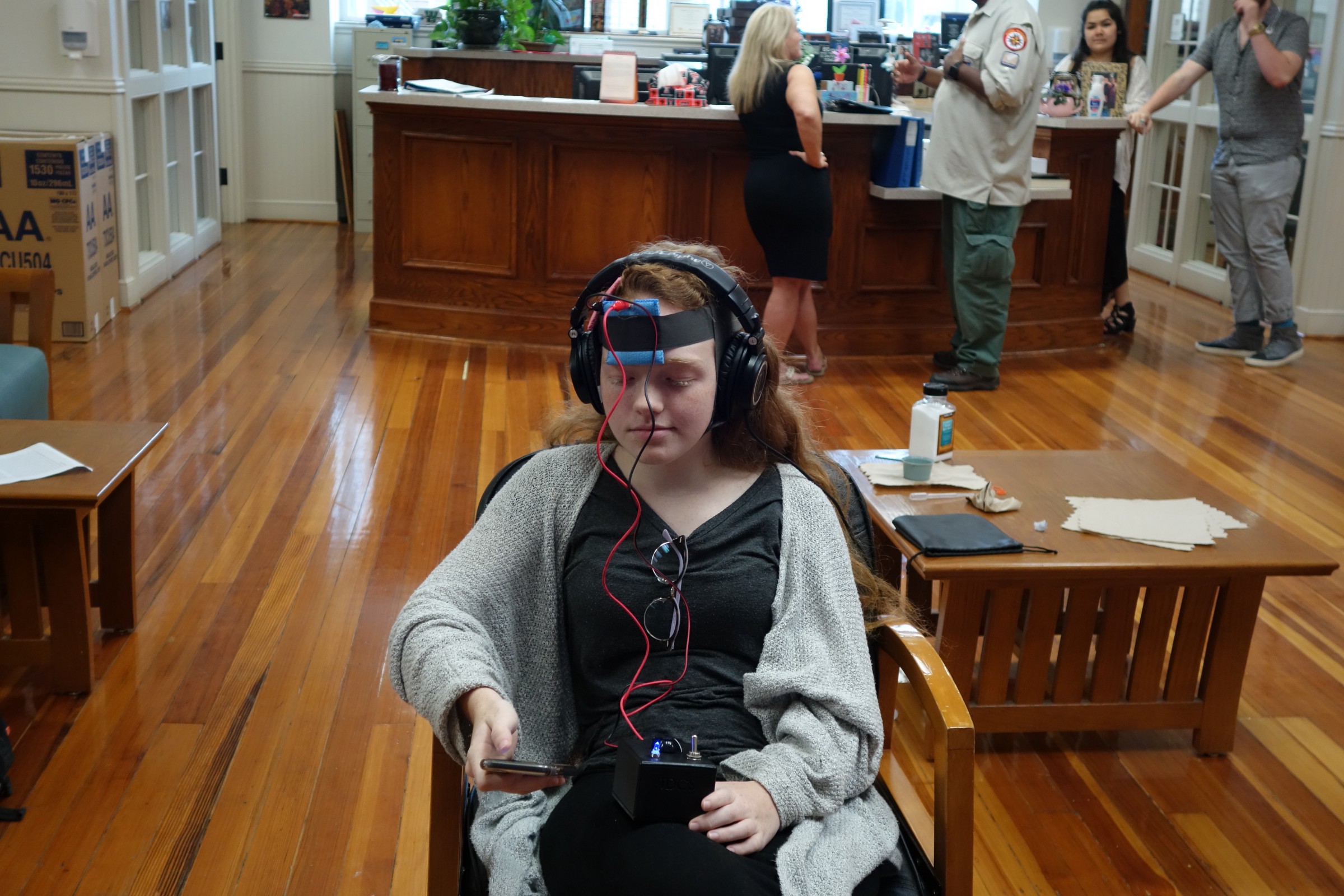 A participant taking part in the study