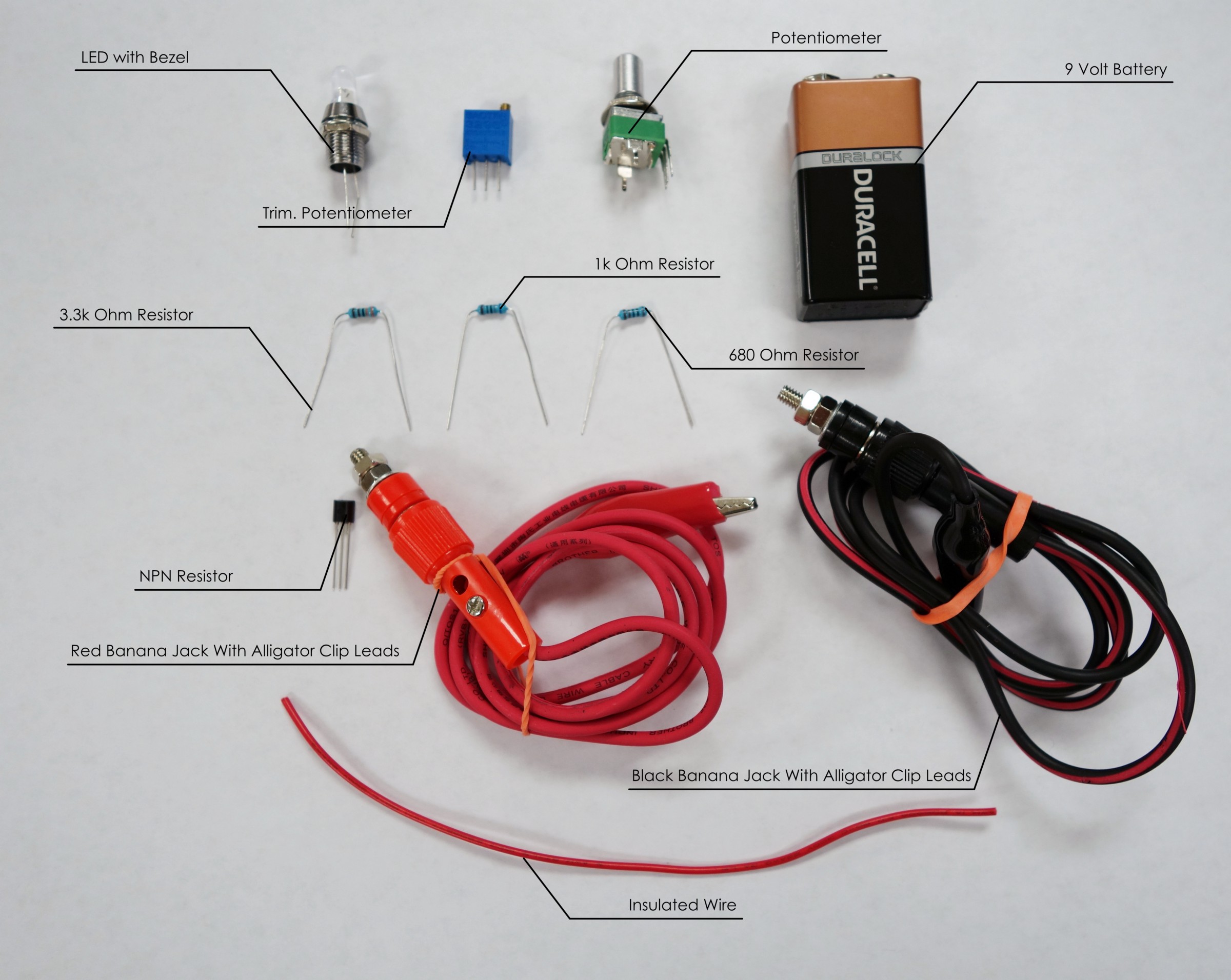 The electronics needed to build the TDCS device