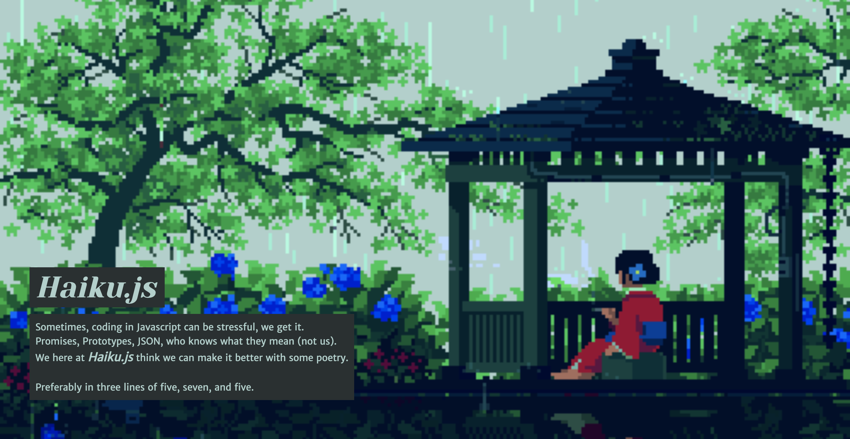 Haiku.js splash page