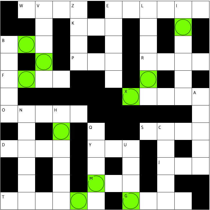 Initial crossword grid