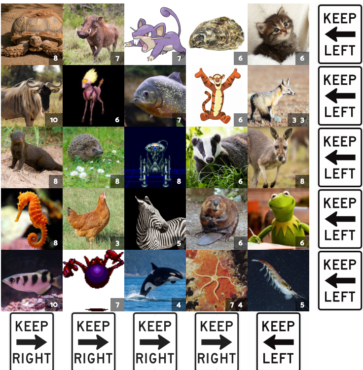 Lots of animals in a grid