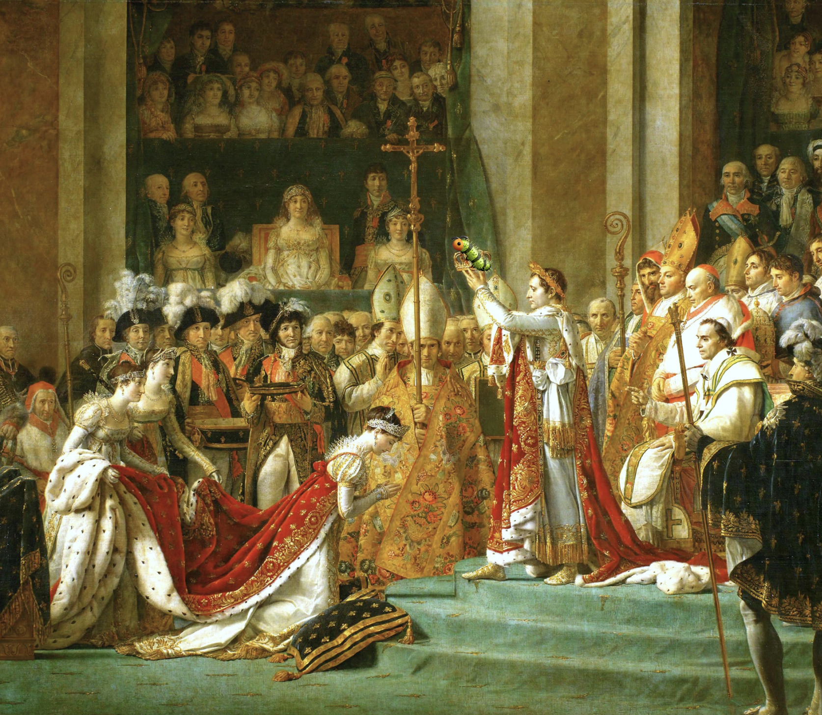 napoleon holding a caterpillar